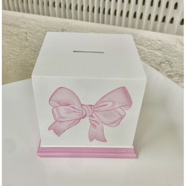 Money Box With Pink Magda Bow
